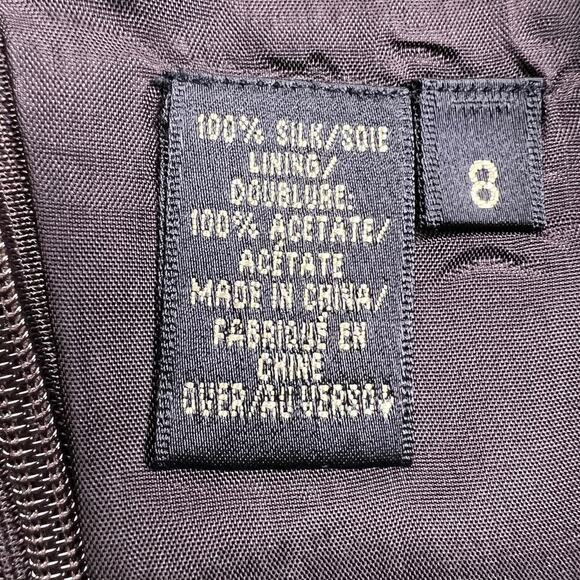 Dana Buchman 100% Silk Zip Up Fitted Peplum Shell Top Blouse Dark Brown Size 8 - Picture 4 of 8